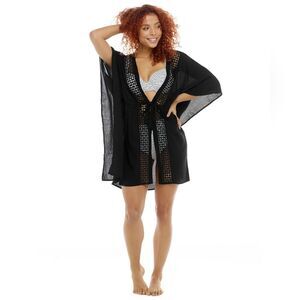 Skye Joy Kimono Cover Up In Black - OS